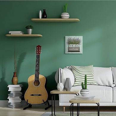 Stupell Home Decor Purple Lavender Florals in Jars Welcome Sentiments Wall Art