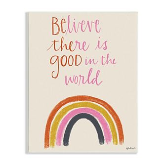 Stupell Home Decor Be The Good Rainbow Phrase Playful Scrip Wall Art