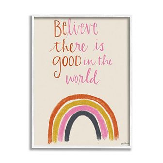 Stupell Home Decor Be The Good Rainbow Phrase Playful Scrip Wall Art