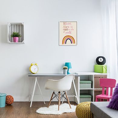 Stupell Home Decor Be The Good Rainbow Phrase Playful Scrip Wall Art