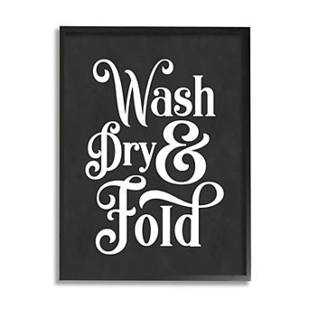 Stupell Home Decor Wash Dry and Fold Vintage Typography Wall Art