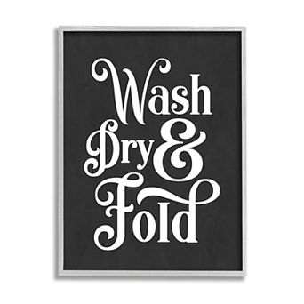 Stupell Home Decor Wash Dry and Fold Vintage Typography Wall Art