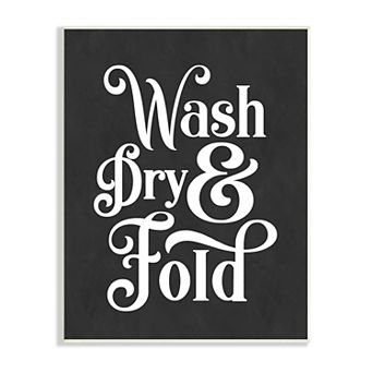 Stupell Home Decor Wash Dry and Fold Vintage Typography Wall Art
