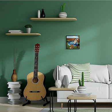 Stupell Home Decor French Bulldog Drinking Summer Pool Pet Humor Wall Art