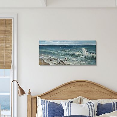 Stupell Home Decor White Caps on Incoming Tied Beach Seagulls Wall Art