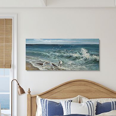 Stupell Home Decor White Caps on Incoming Tied Beach Seagulls Wall Art