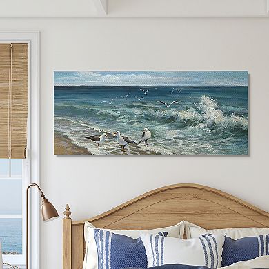Stupell Home Decor White Caps on Incoming Tied Beach Seagulls Wall Art