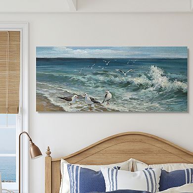 Stupell Home Decor White Caps on Incoming Tied Beach Seagulls Wall Art