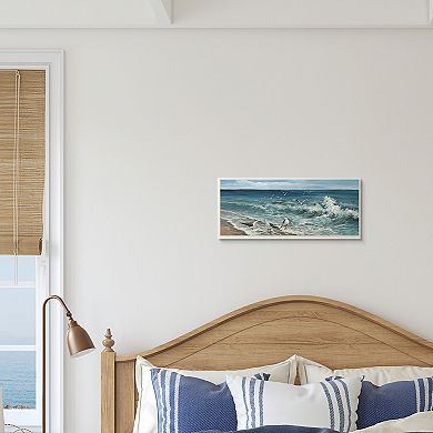 Stupell Home Decor White Caps on Incoming Tied Beach Seagulls Wall Art