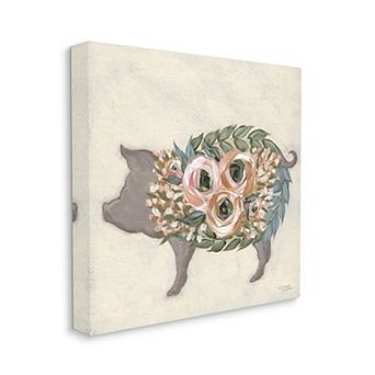 Stupell Home Decor Charming Farm Pig Wall Art