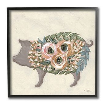 Stupell Home Decor Charming Farm Pig Wall Art