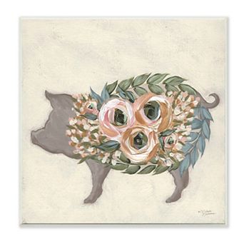Stupell Home Decor Charming Farm Pig Wall Art