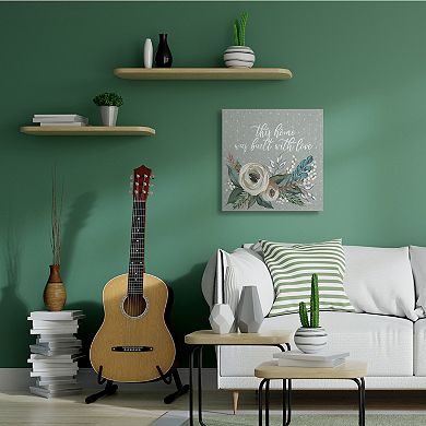 Stupell Home Decor Home Built With Love Quote Assorted Bouquet Wall Art