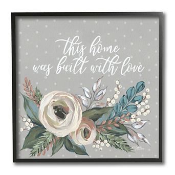 Stupell Home Decor Home Built With Love Quote Wall Art