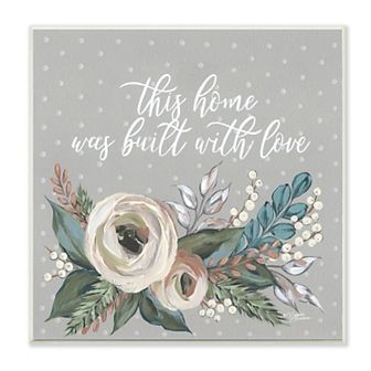 Stupell Home Decor Home Built With Love Quote Wall Art