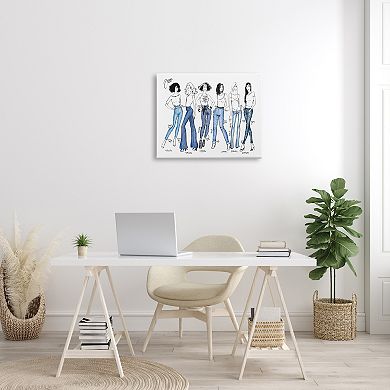 Girls Stupell Home Decor Denim By Decades Female Fashion Jeans Blue White Wall Art