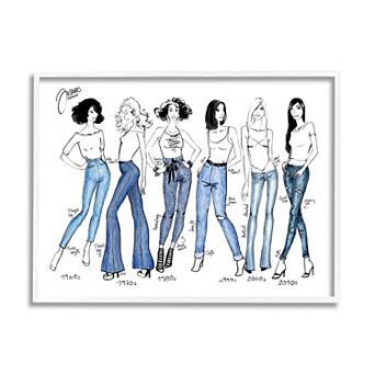 Stupell Home Decor Denim By Decades Fashion Jeans Framed Wall Art
