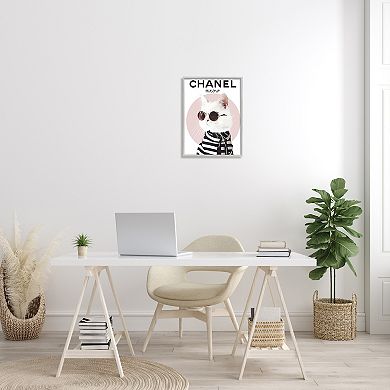Stupell Home Decor Chic Kitty Cat Meow Glam Fashion Pink Ci Wall Art