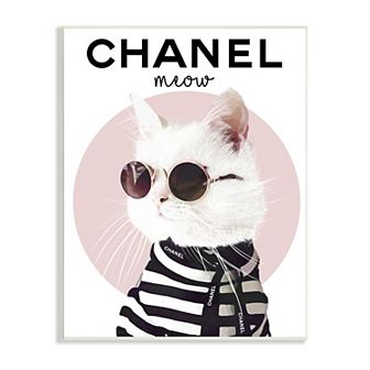 Stupell Home Decor Chic Cat Fashion Plaque Wall Art