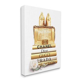 Stupell Home Decor Golden Fashion Purse Canvas Wall Art