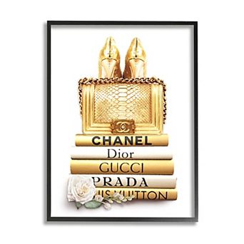Stupell Home Decor Golden Fashion Purse Wall Art