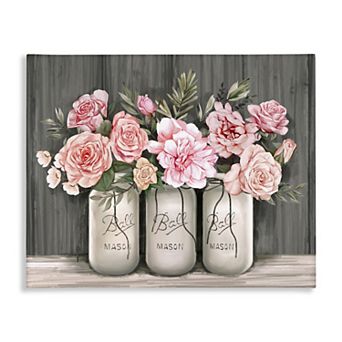 Stupell Home Decor Blossoming Pink Rose Bouquet Canvas Wall Art