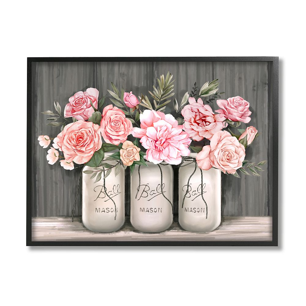 Stupell Home Decor Blossoming Pink Rose Bouquet Wall Art