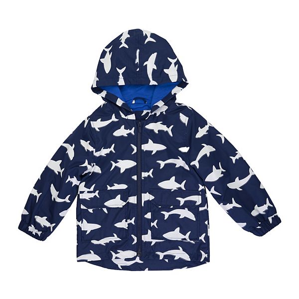 Toddler Boy Carter's Color Changing Shark Print Raincoat