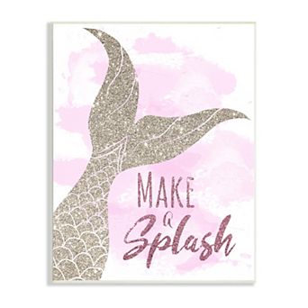 Stupell Home Decor Make A Splash Mermaid Fin Wall Art