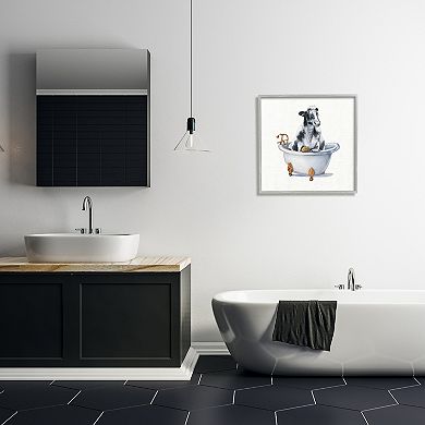Stupell Home Decor Dairy Cow in Bathtub Framed Wall Art