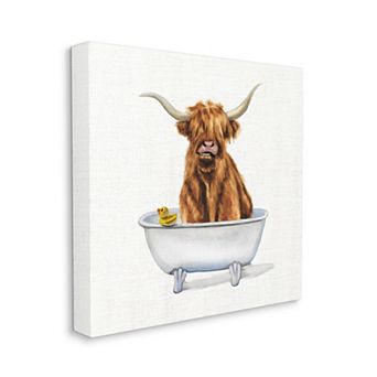 Stupell Home Decor Cattle in Bathtub Wall Art