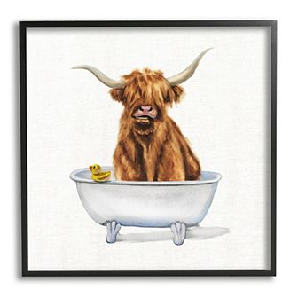 Stupell Home Decor Cattle in Bathtub Wall Art