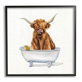 Stupell Home Decor Cattle in Bathtub Wall Art