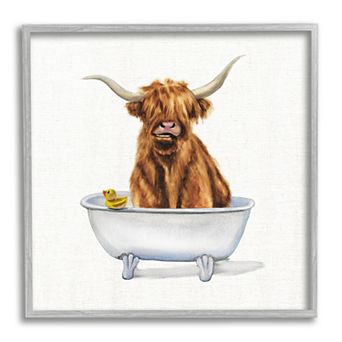 Stupell Home Decor Cattle in Bathtub Wall Art