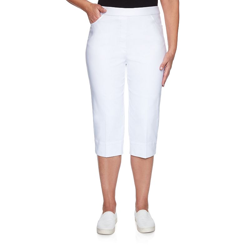 Petite Alfred Dunner Allure Capri Pants, Womens, Size: 12 Petite, White