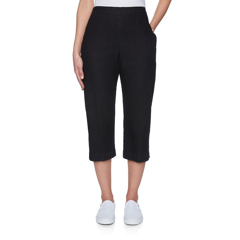 Petite Alfred Dunner Pull-On Capri Jeans, Womens, Size: 6 Petite, Black