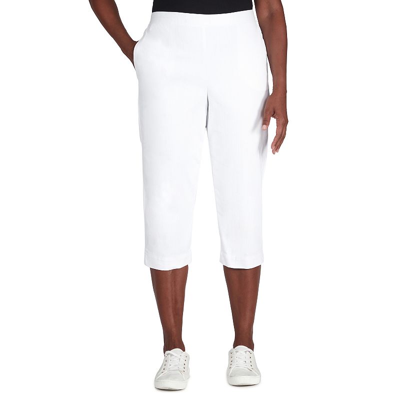 Petite Alfred Dunner Pull-On Capri Jeans, Womens, Size: 18 Petite, White