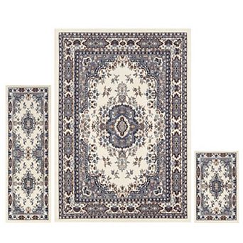 Home Dynamix Ariana Ksara Traditional Medallion 3 pc Area Rug