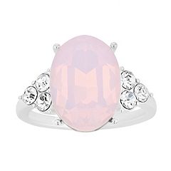 Brilliance Oval Pink Crystal Ring