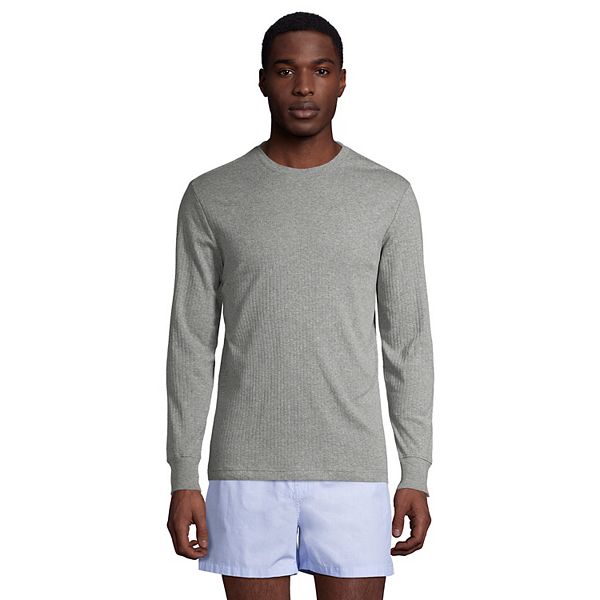 Night Shirts For Men Lands' End Men's Cotton Ribbed Crewneck