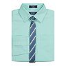 Boys 4-20 IZOD Stretch Solid Poplin Shirt & Tie Set