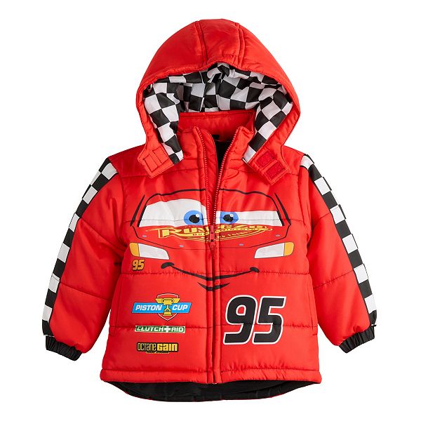 Toddler Boy Disney Pixar Cars Lightning McQueen Hooded Puffer Coat