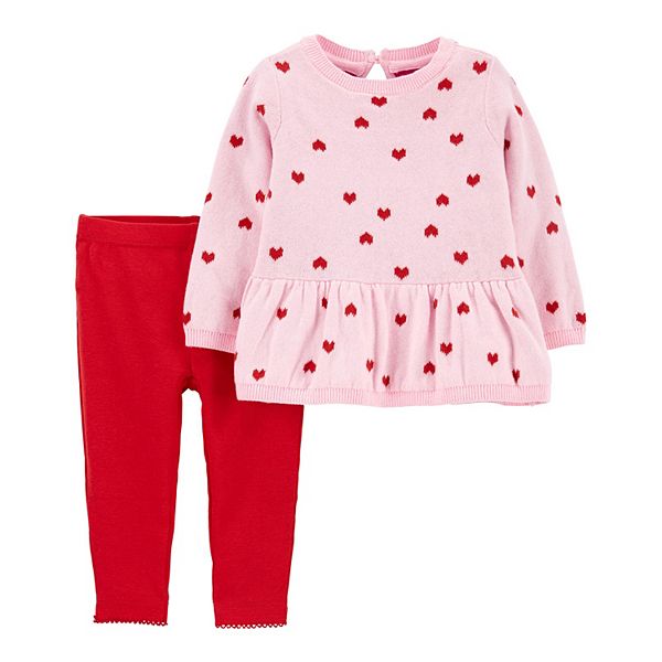 Baby Girl Carter's Heart Sweater & Leggings Set