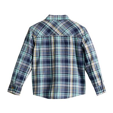 Toddler Boy Jumping Beans® Plaid Long Sleeve Button-Down Shirt