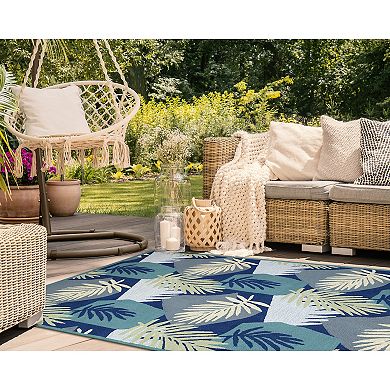 Liora Manne Capri Patchwork Palms Indoor/Outdoor Rug