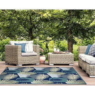 Liora Manne Capri Patchwork Palms Indoor/Outdoor Rug