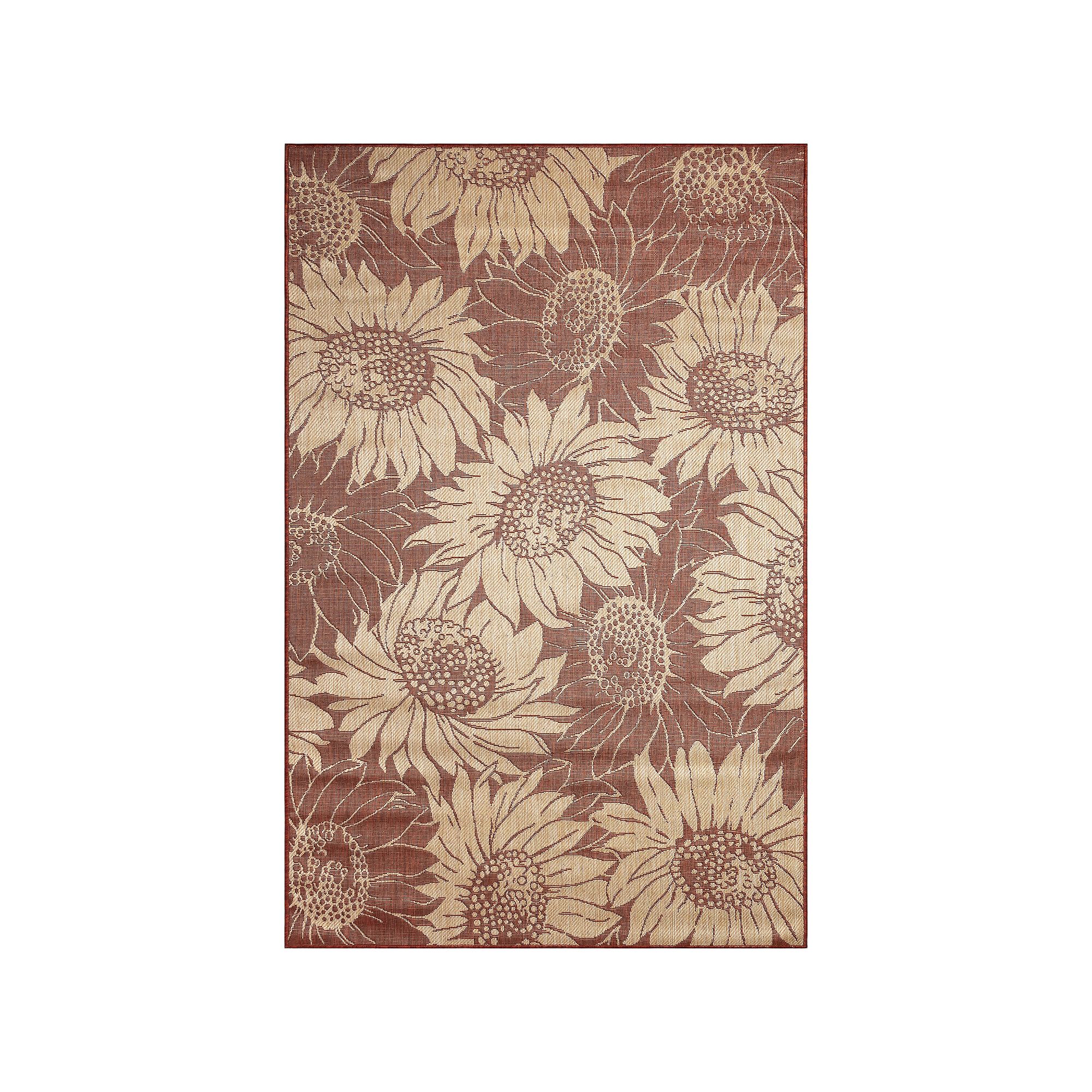 Liora Manne Carmel Sunflower Field Indoor/Outdoor Rug, Red