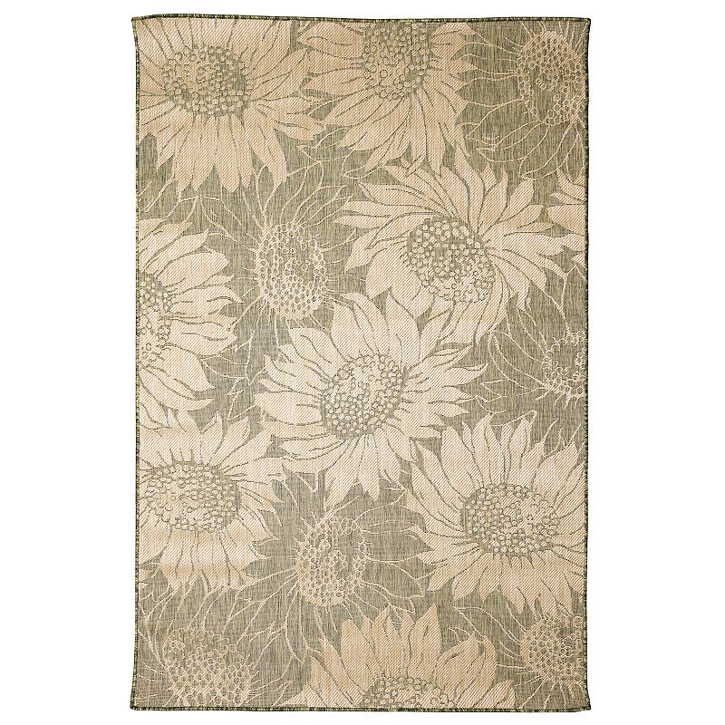 Liora Manne' Carmel Sunflower Field 6'6" x 9'3" Outdoor Area Rug