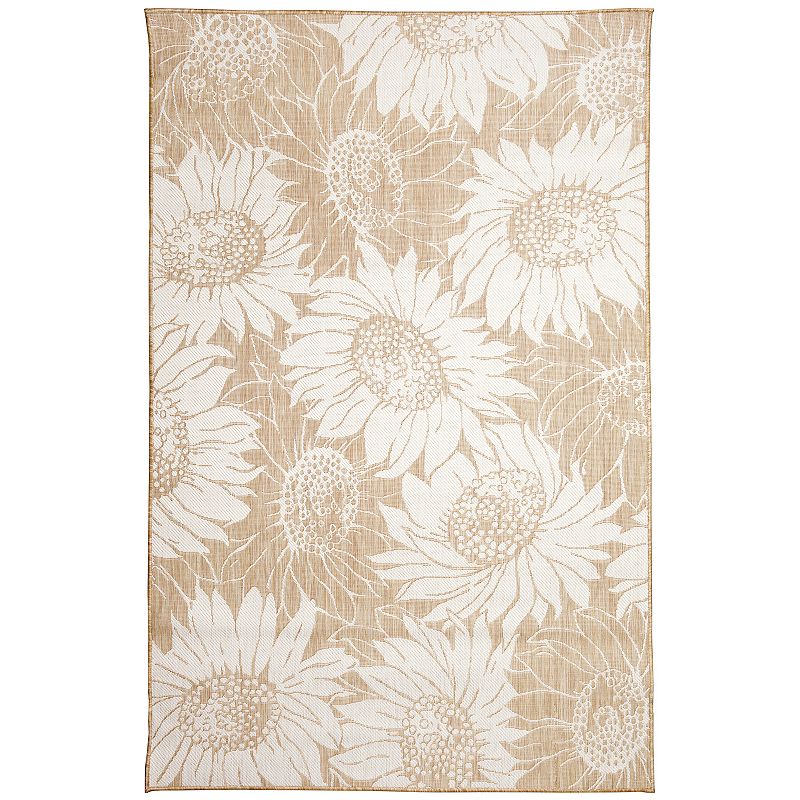 Liora Manne Carmel Sunflower Field Indoor/Outdoor Rug, Brown, 8X10 Ft