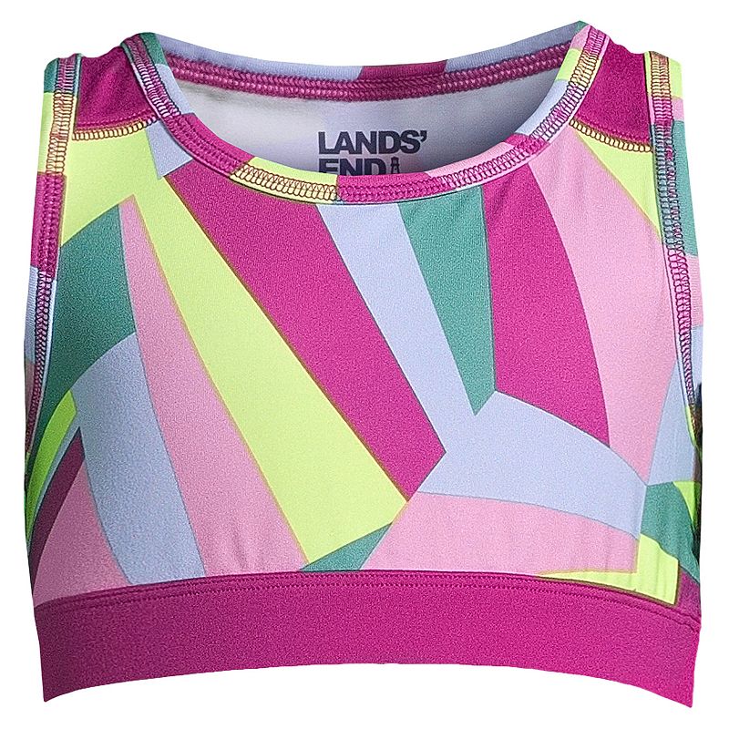 Girls 2-16 Lands End Active Pattern Sports Bra, Girls, Size: XX Small, Dr